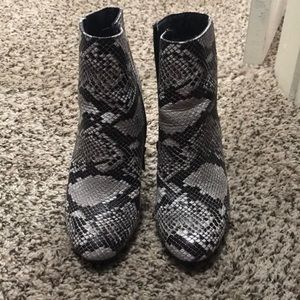 Snakeskin booties